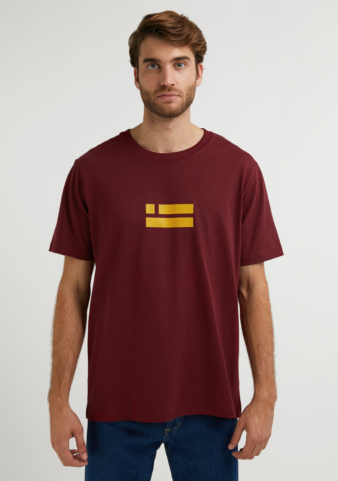 Flag T-Shirt Burgundy / Orange