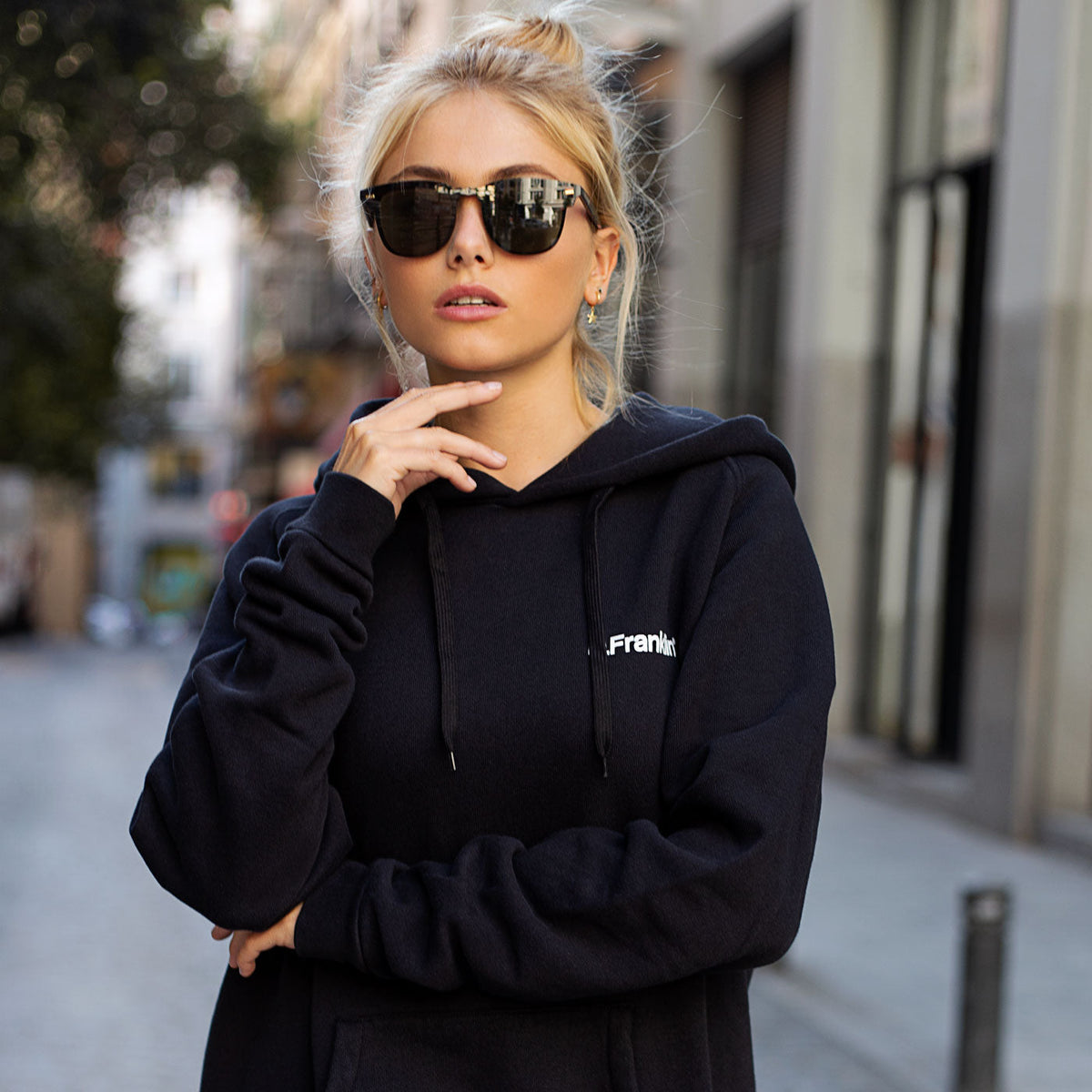 Hoodie D.Franklin White / Black
