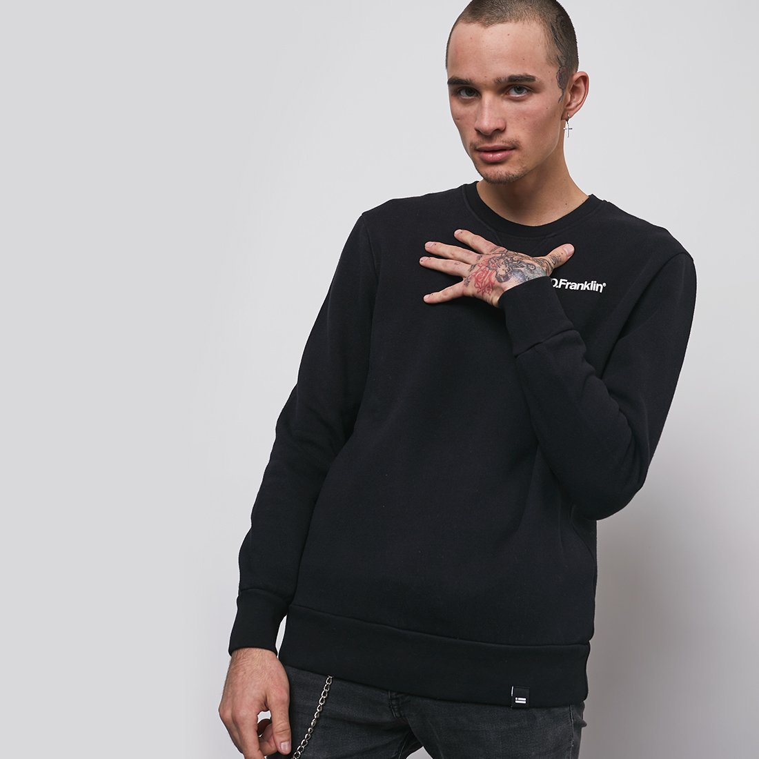 Sweatshirt D.Franklin White / Black