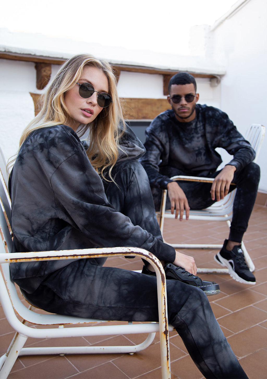 Sweatshirt Oversized D.Franklin Tie Dye Black