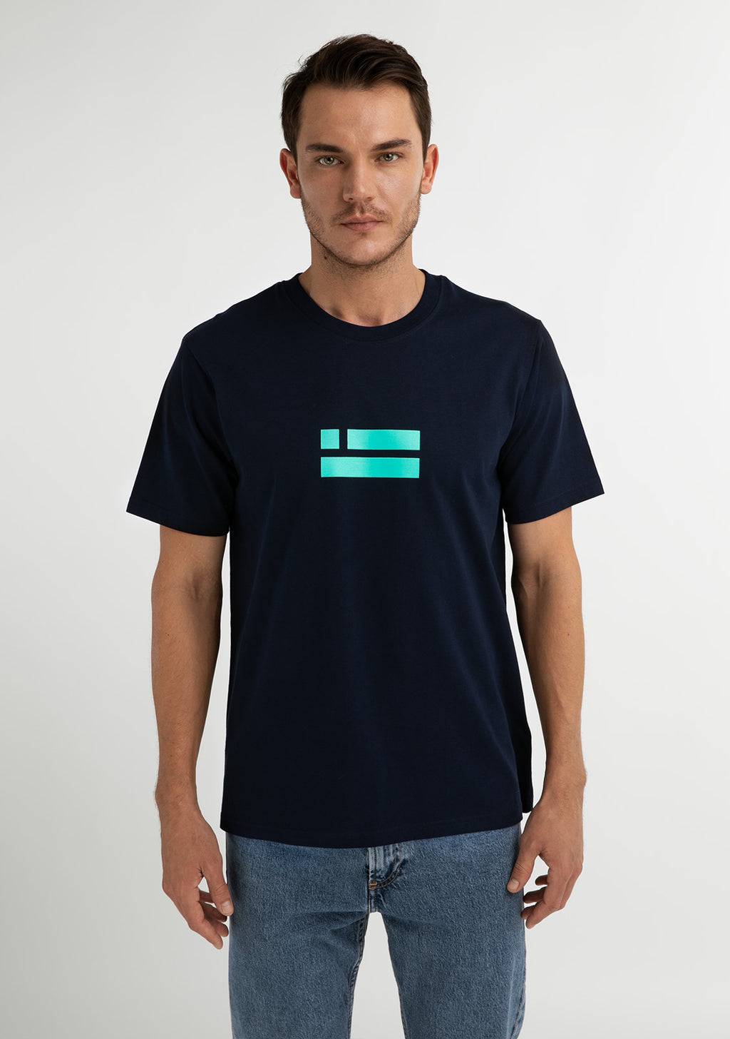 Flag T-Shirt Navy / Light Blue
